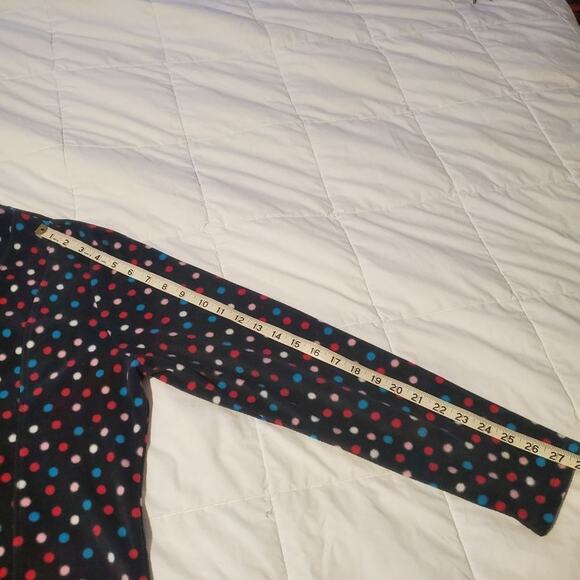 intimate essentials large womens fleece long sleeve polka dot shirt - Picture 7 of 10